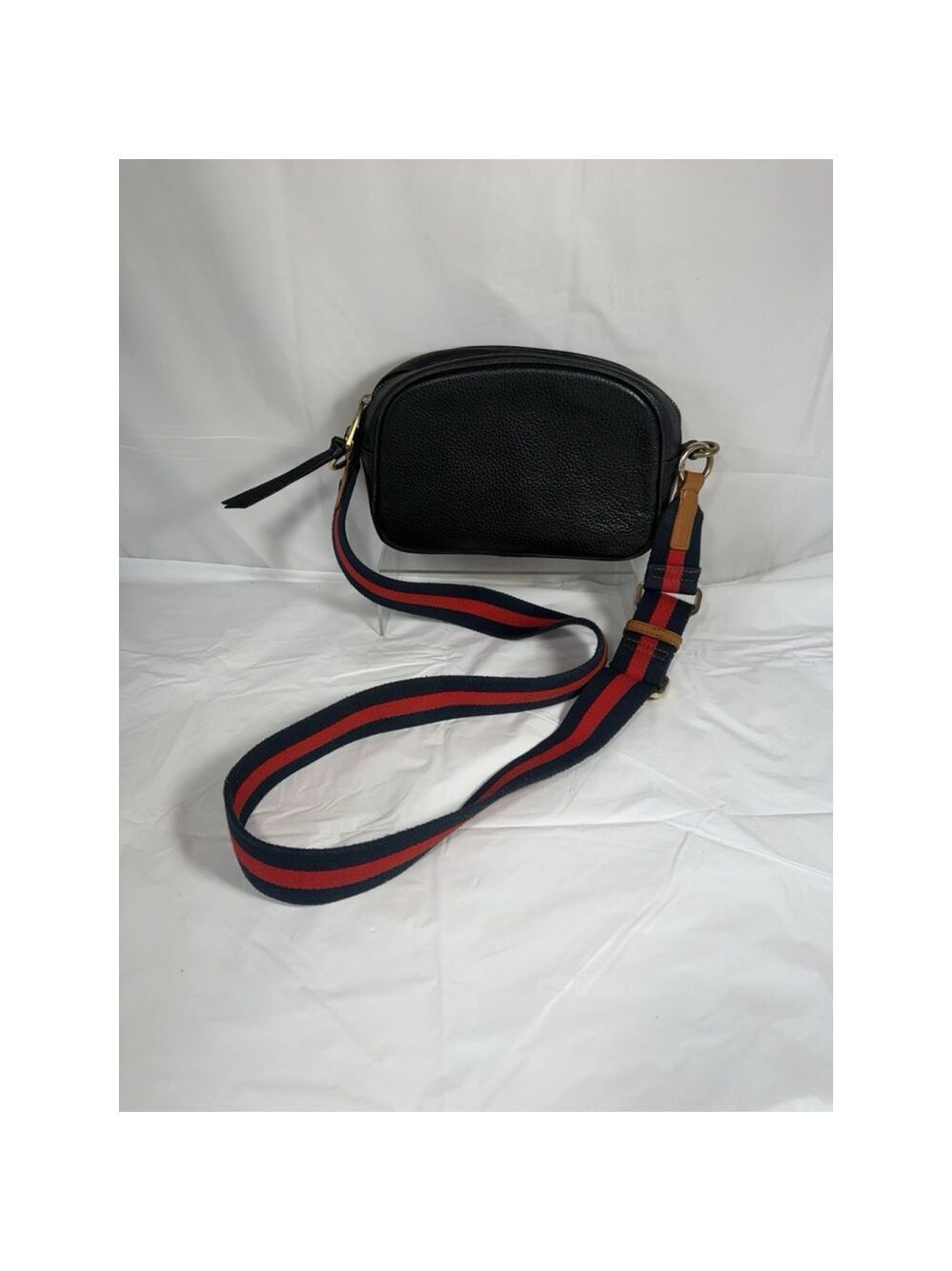 J.Crew Devon Camera Bag in black pebbled leather